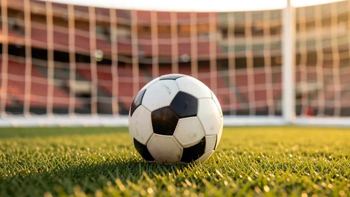 Generic image of a soccer ball on a field.