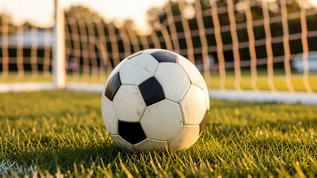 Generic image of a soccer ball on a stadium pitch.
