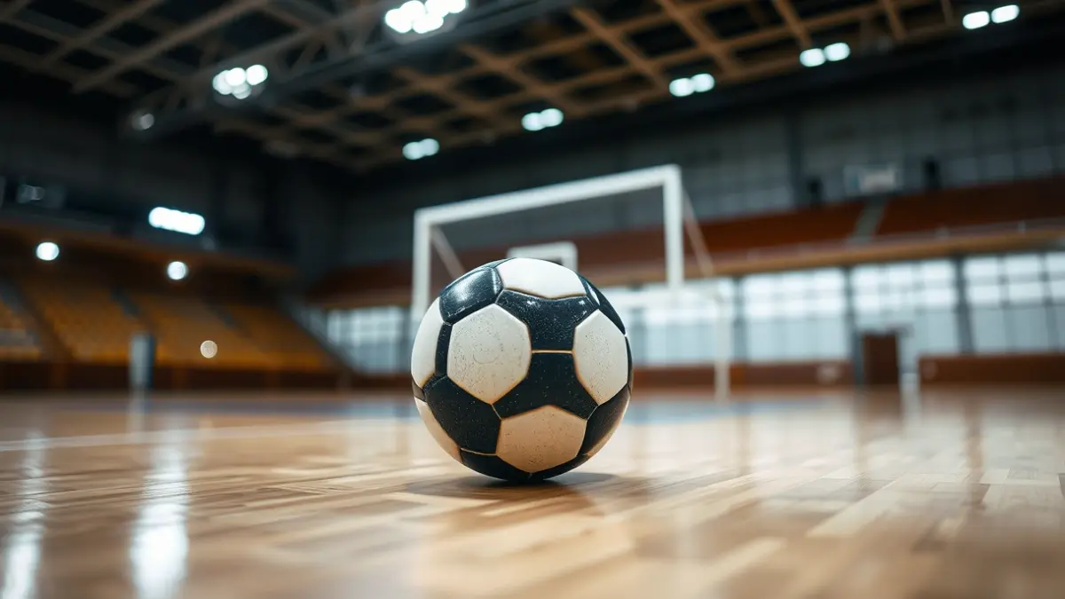 Imagen genérica de un balón de fútbol sala en una cancha.