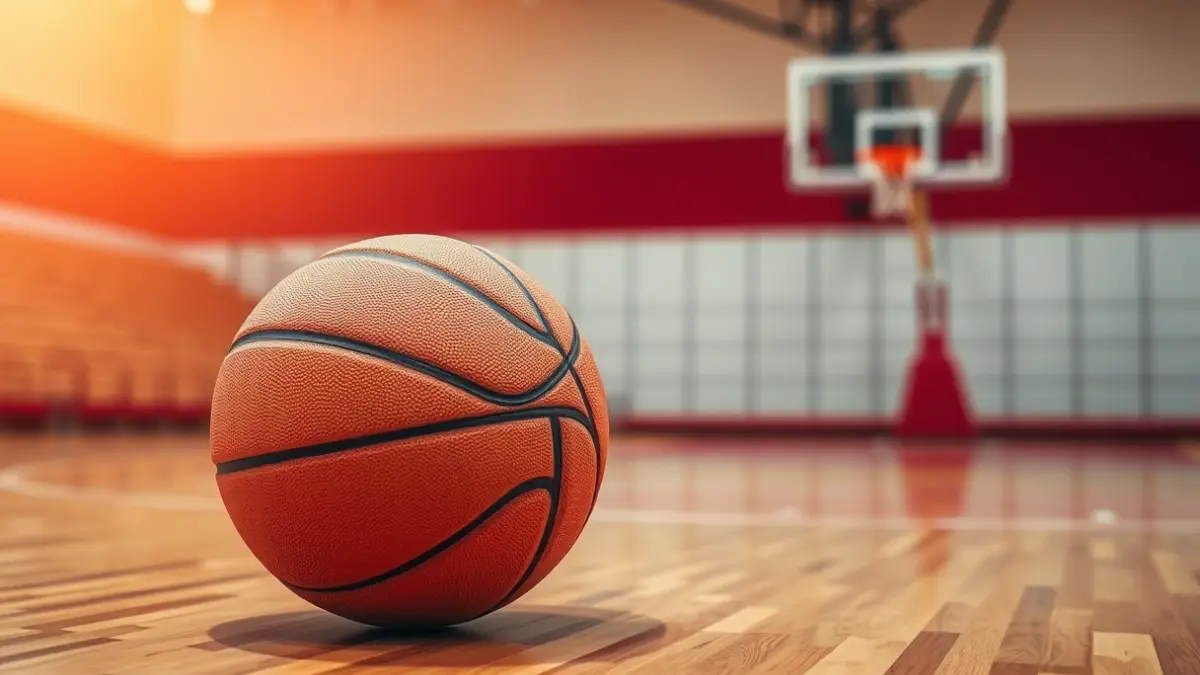 Imagen genérica de un balón de baloncesto en una cancha.
