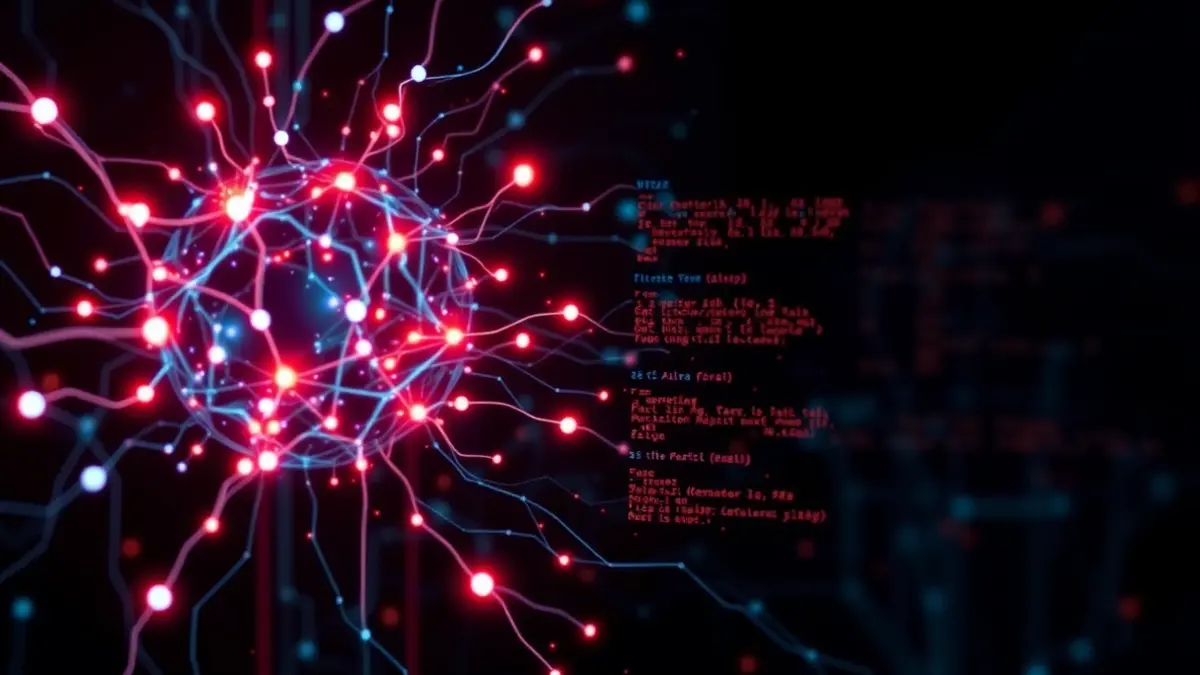 Generic image of artificial intelligence, with neural networks and abstract data streams.