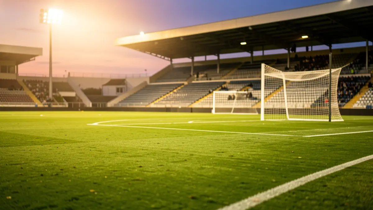 Generic image of a football pitch at dusk.