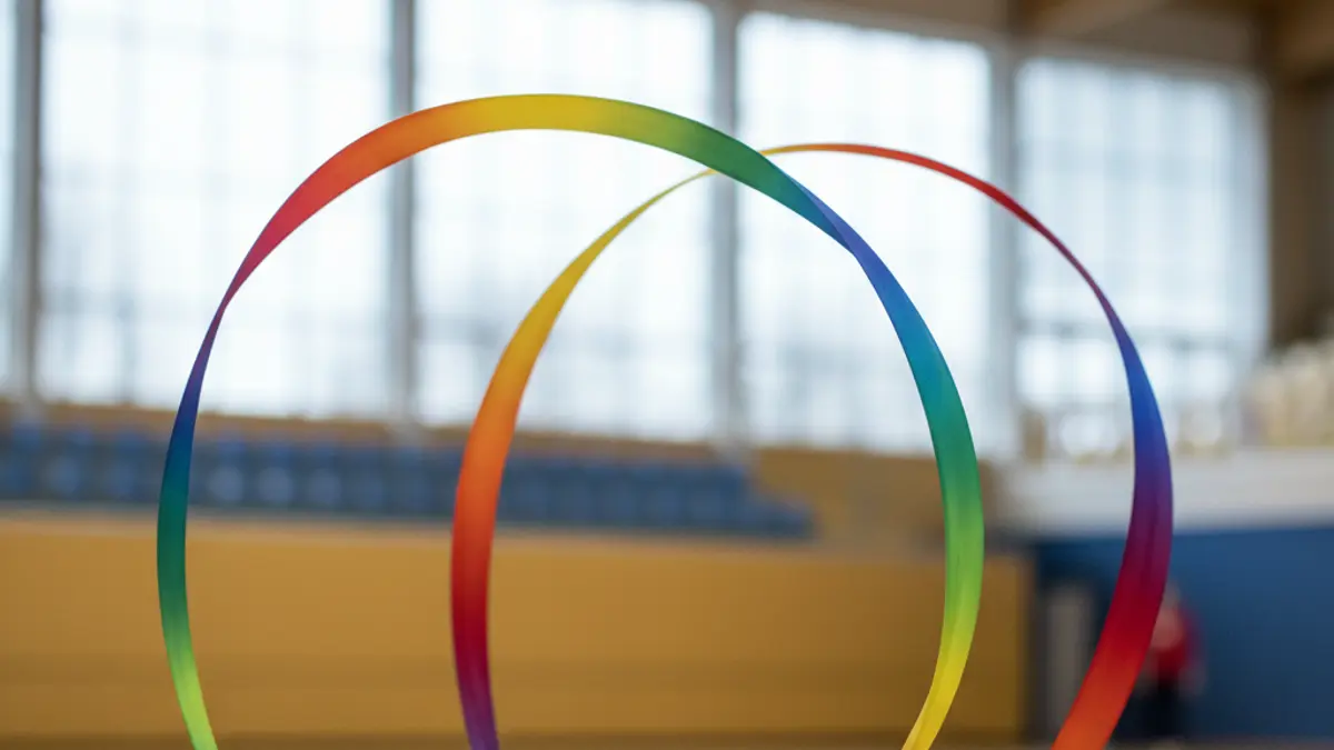 Generic image of a rhythmic gymnastics ribbon in motion.