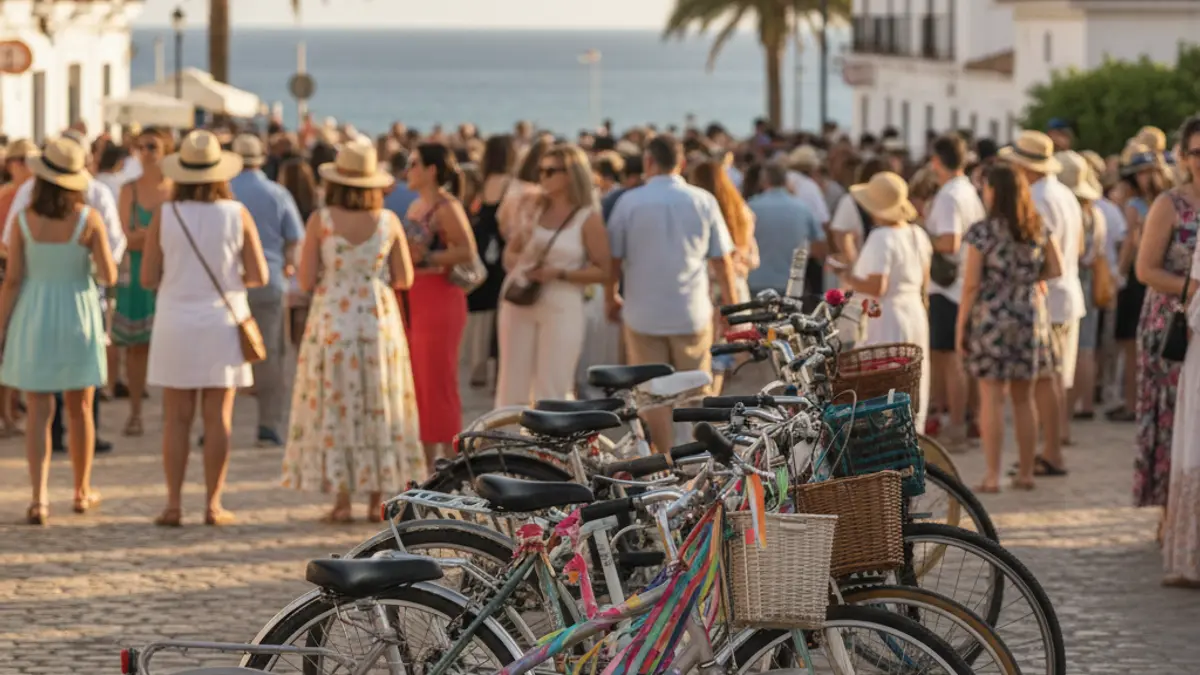 Generic image of bicycles at a community event.
