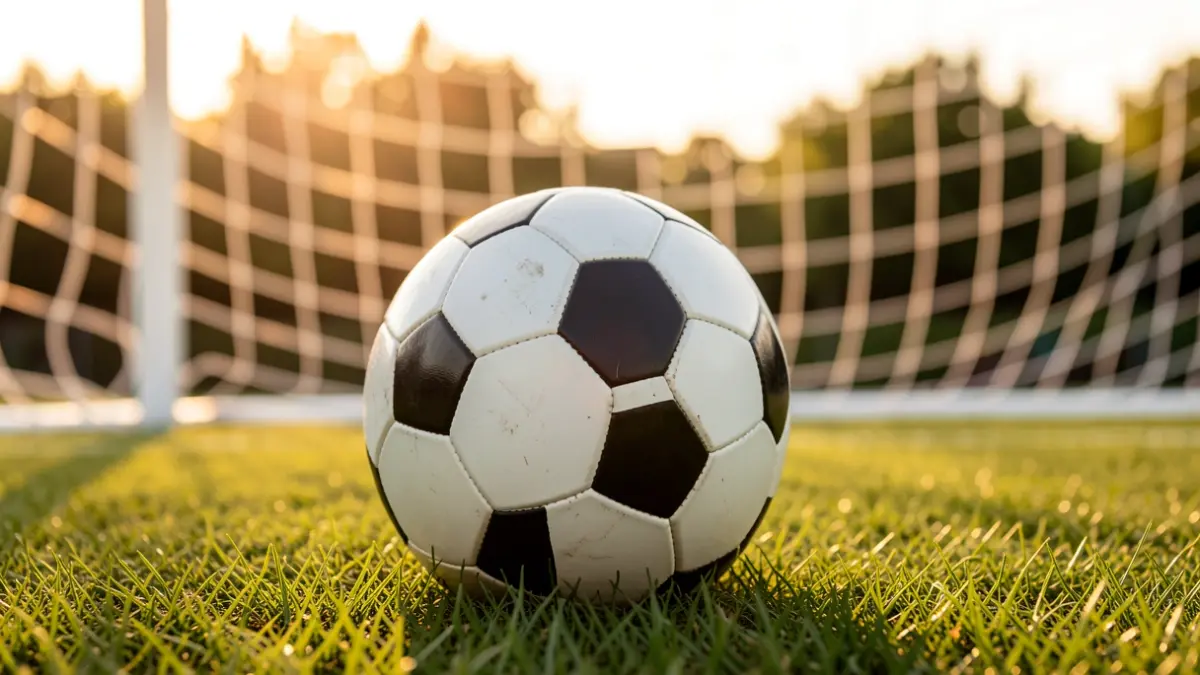 Generic image of a soccer ball on a stadium pitch.