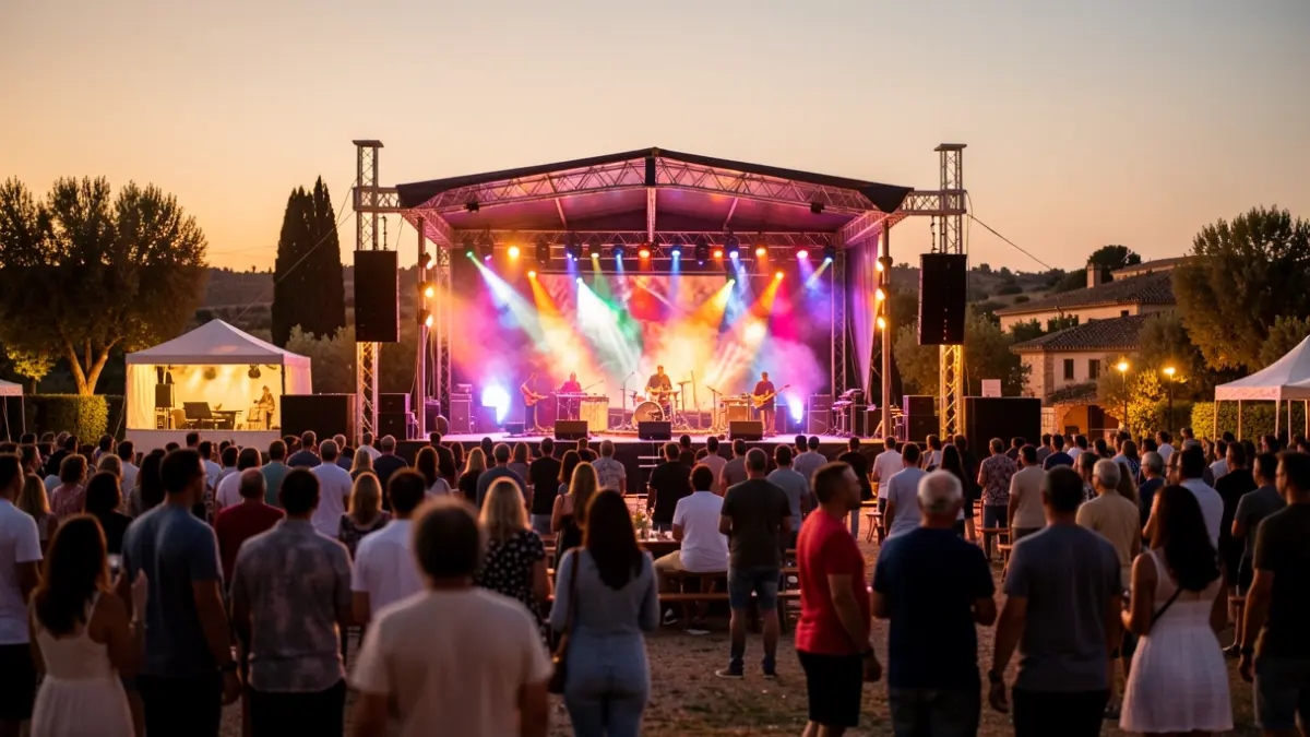 Imagen genérica de un festival de música al aire libre en Andalucía al atardecer.