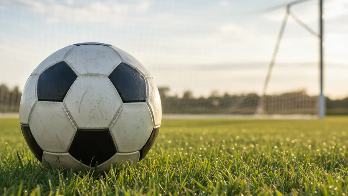 Generic image of a soccer ball on a grass field.