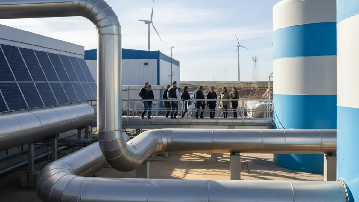 Imagen de una planta de producción de hidrógeno verde en Huelva.