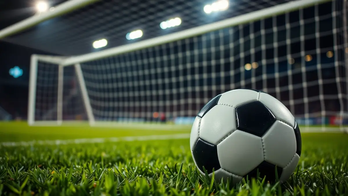 Imagen genérica de un balón de fútbol en el césped de un estadio.