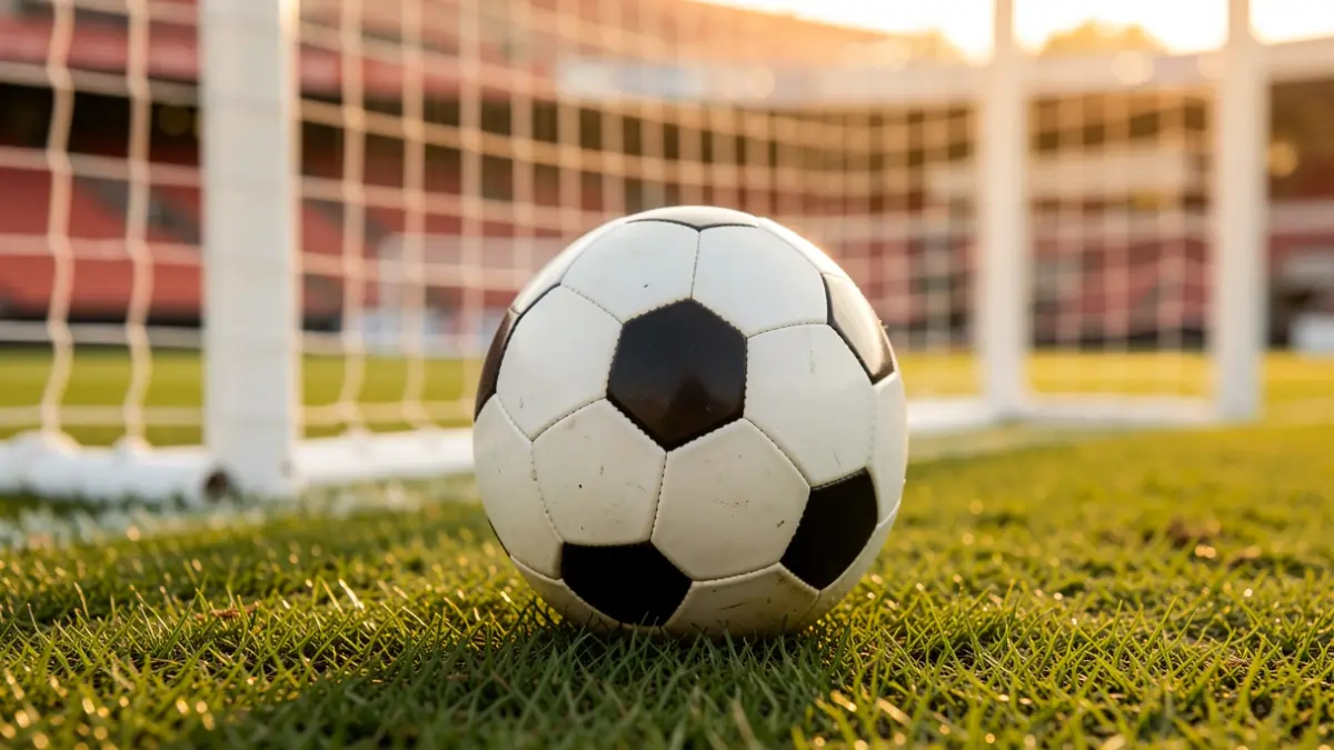 Generic image of a soccer ball on a field.