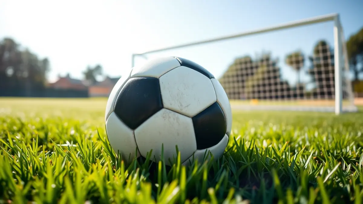 Imagen genérica de un balón de fútbol sobre el césped de un campo.