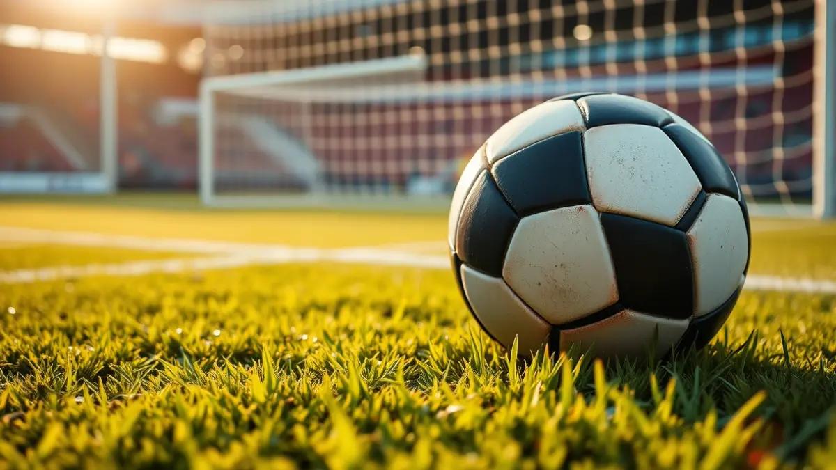 Imagen genérica de un balón de fútbol en el césped de un estadio.