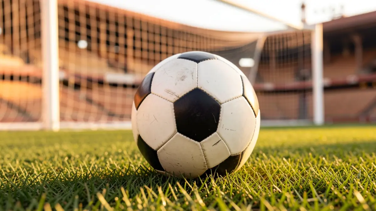 Generic image of a soccer ball on a field.
