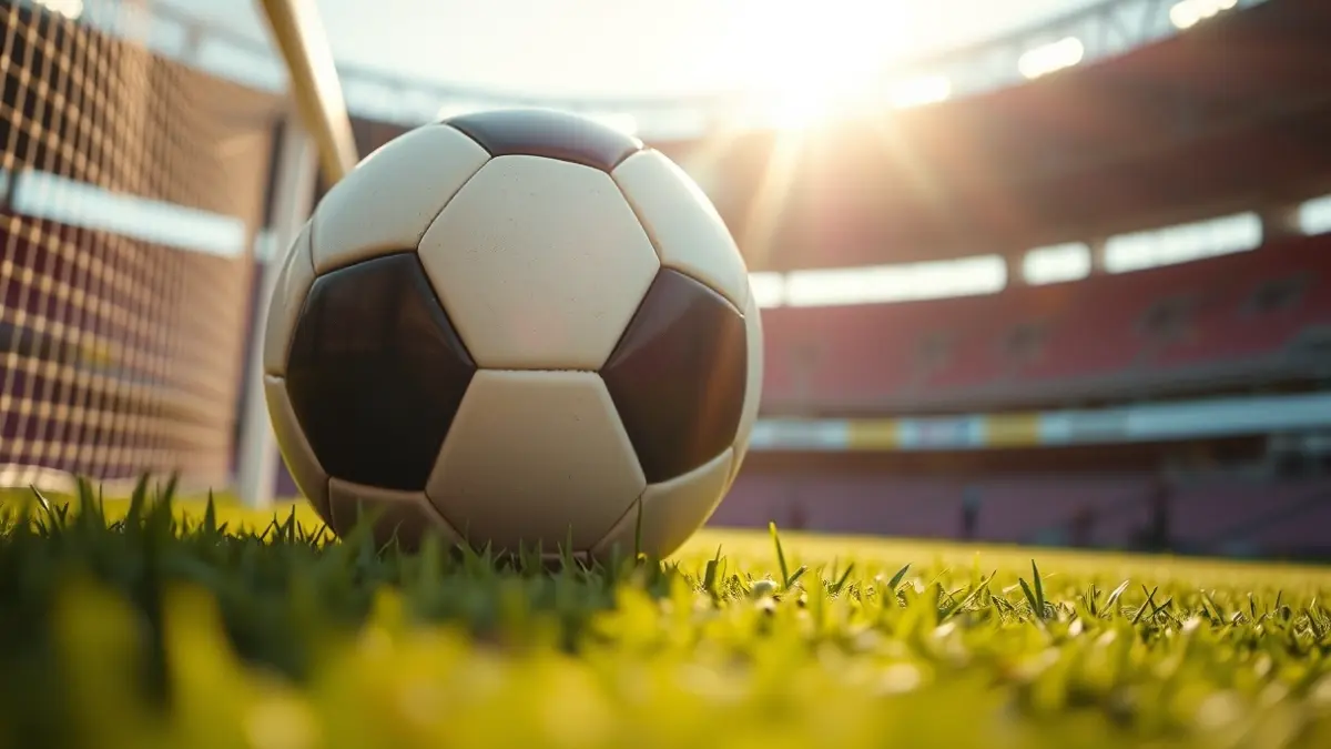 Generic image of a soccer ball on a stadium pitch.