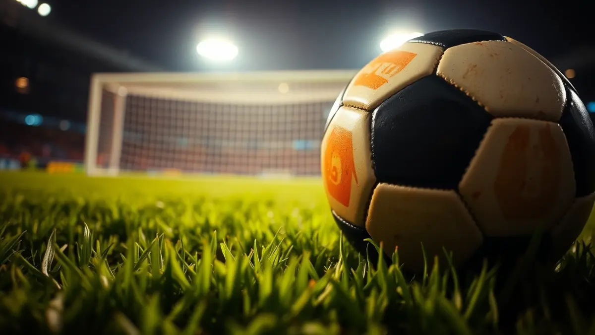 Generic image of a soccer ball on a stadium pitch.