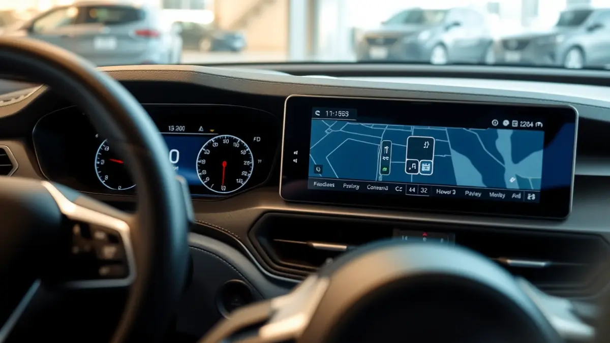 Imagen genérica de un interior de coche moderno con pantalla digital.
