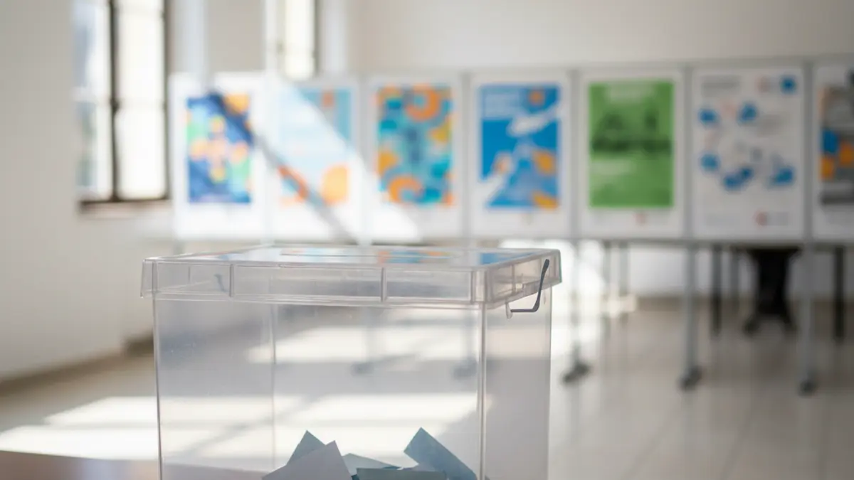 Generic image of a ballot box in an Andalusian polling station.