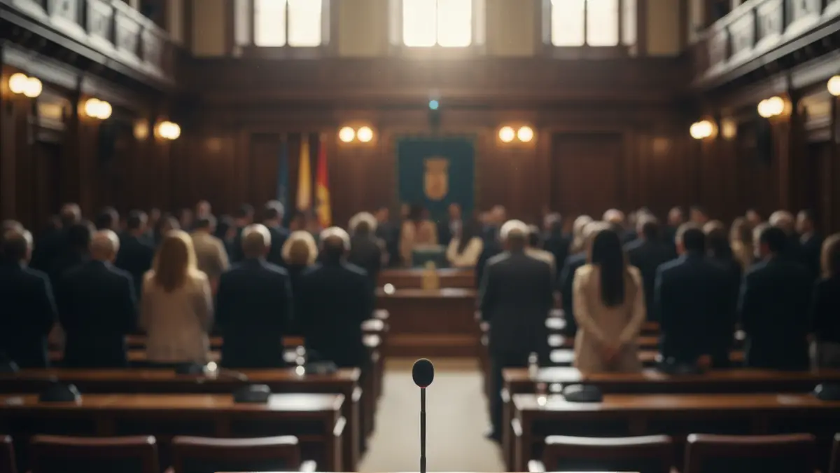 Generic image of a microphone on a lectern, symbolizing a political event or public statement.