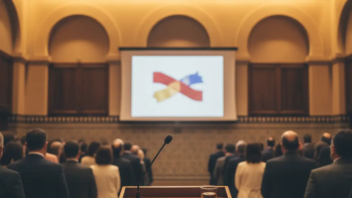 Generic image of a microphone on a podium, symbolizing a political event or statement.