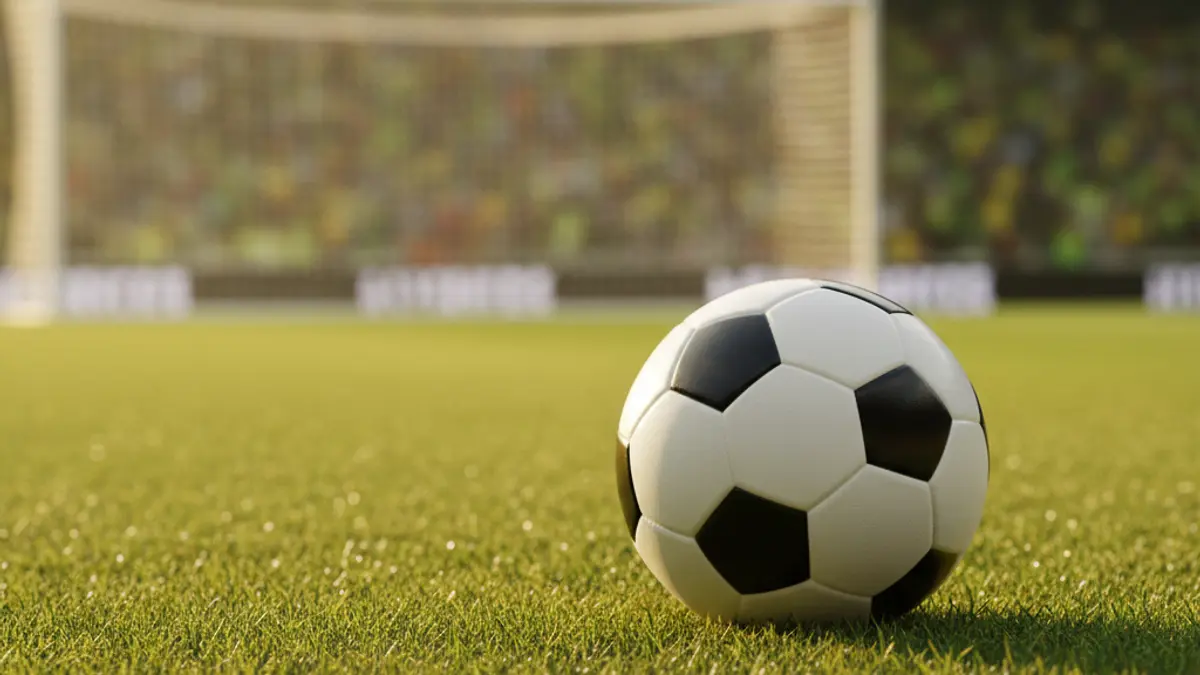 Generic image of a soccer ball on a stadium pitch.