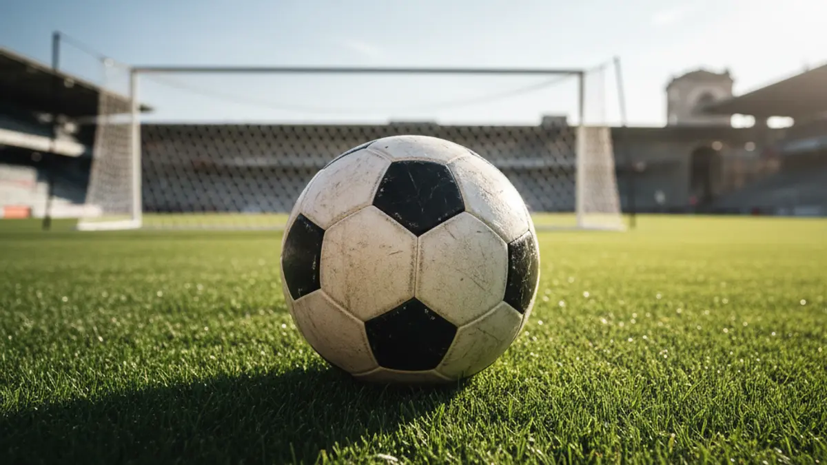 Imagen genérica de un balón de fútbol sobre el césped de un campo.