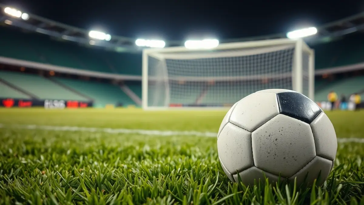 Imagen genérica de un balón de fútbol en el césped de un estadio.