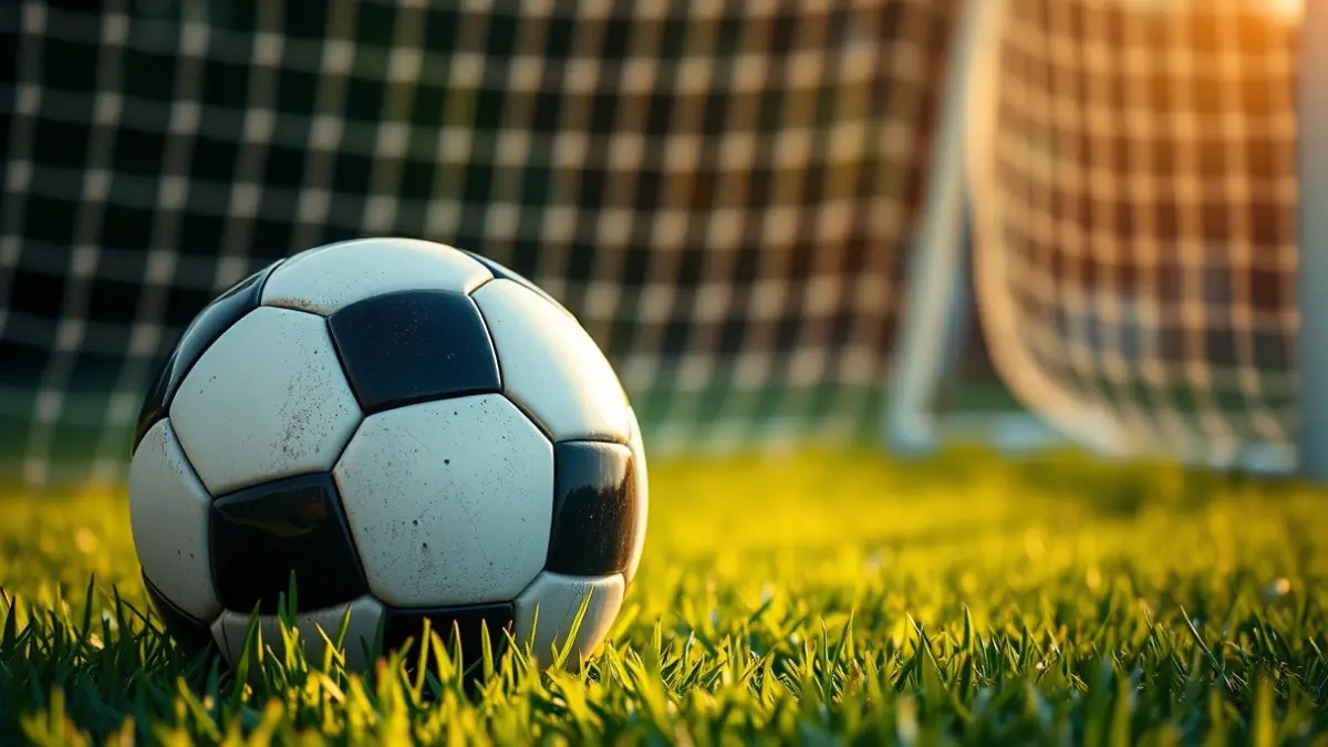Generic image of a soccer ball on a stadium pitch.