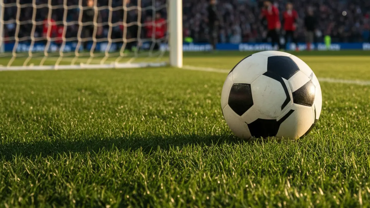 Imagen genérica de un balón de fútbol sobre el césped de un campo.