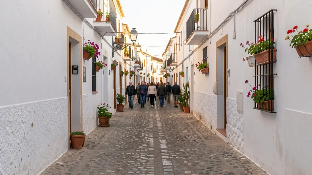 Quiet street in a village in the Levante almeriense without electoral posters.