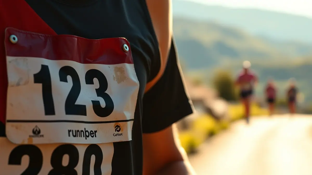 Generic image of a race bib, symbolizing effort and overcoming challenges in a sports event.