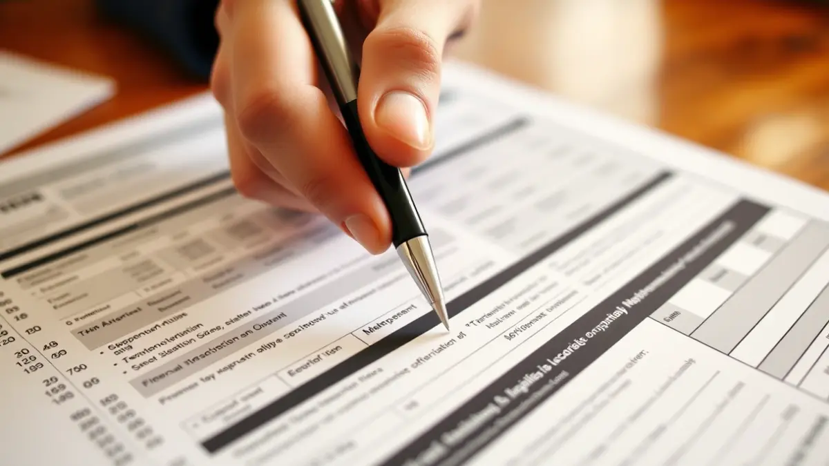 Generic image of a hand reviewing a tax form.
