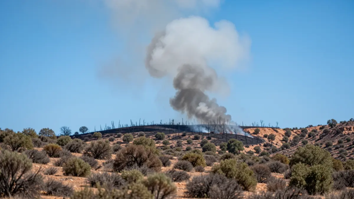 Generic image of smoke rising over a hillside in Andalusia.