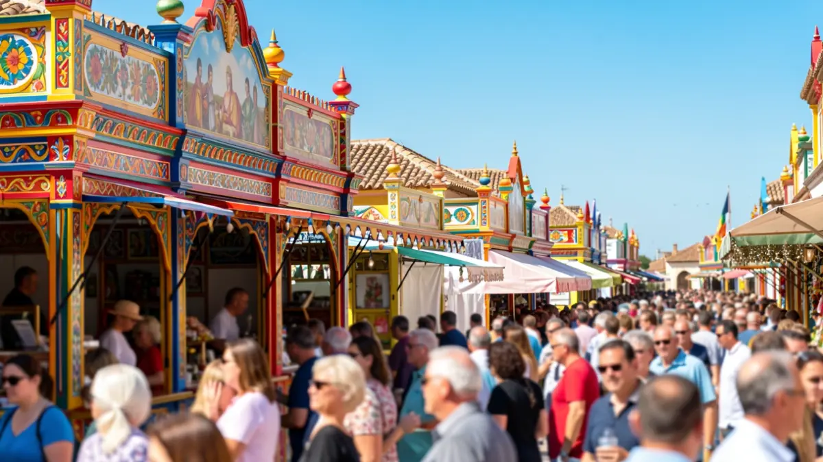 Imagen genérica de la Feria de Córdoba con casetas y público.