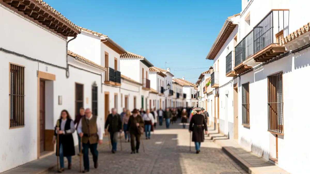 Generic image of an Andalusian village street during a pilgrimage.