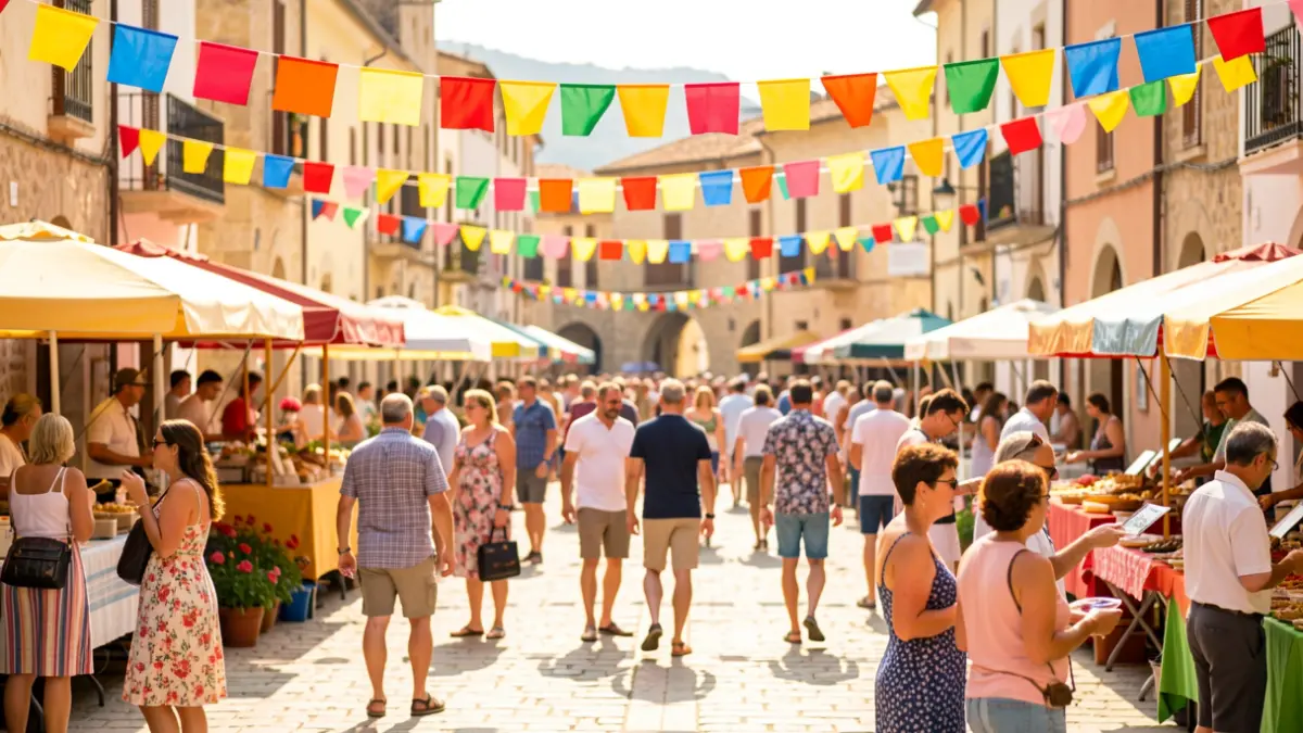 Generic image of a summer event in an Andalusian square with a festive atmosphere.