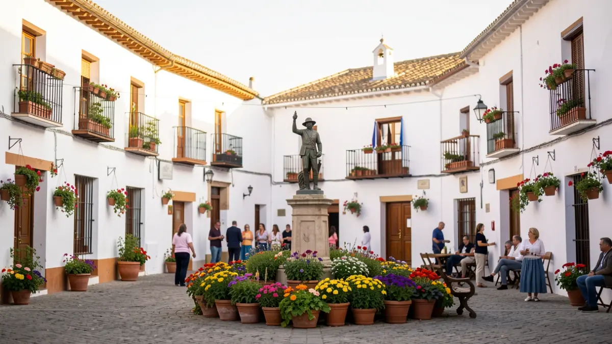 Generic image of a town square in Andalusia during a festival.