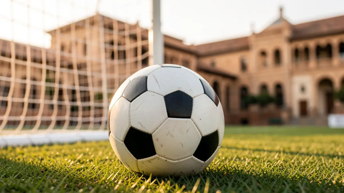 Generic image of a soccer ball on a stadium field.