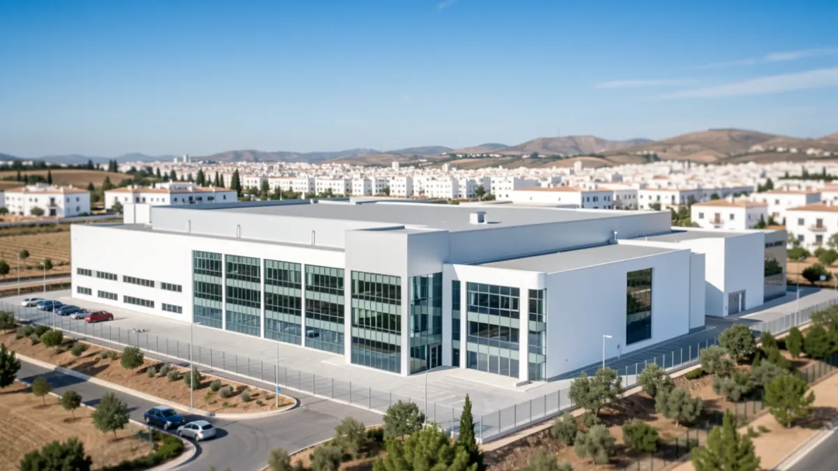Imagen de un moderno complejo industrial en Andalucía.