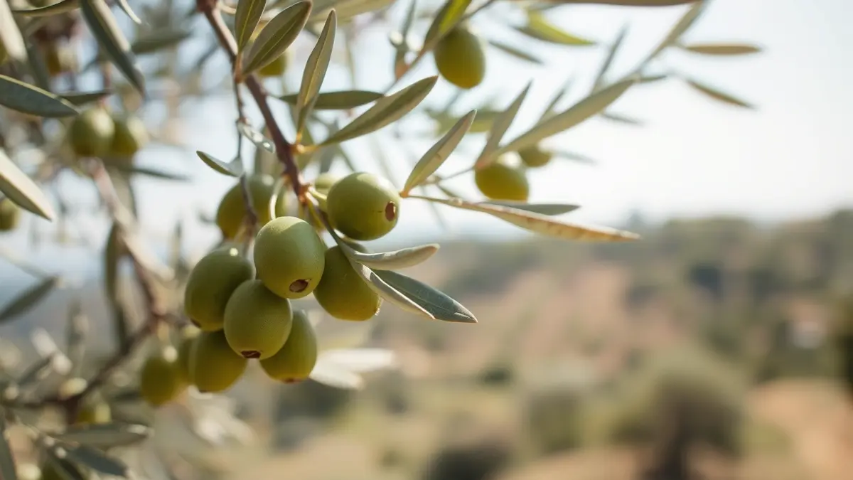 Image of olive tree branches with pollen, representing the alert for high pollen levels in Granada.