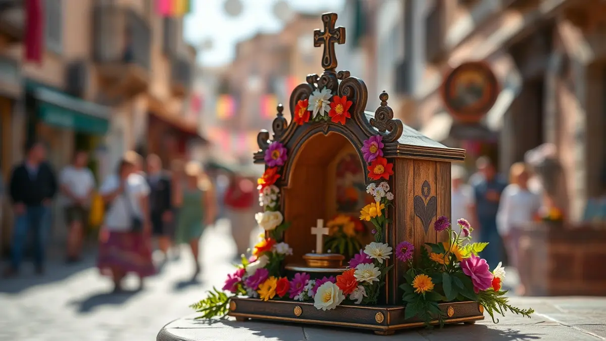 Image of a 'chavico', a small decorated structure for the May Crosses.
