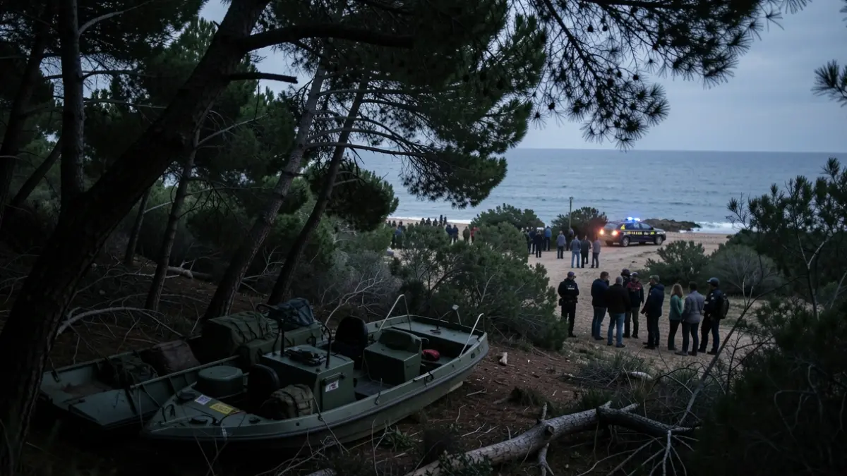 Military material recovered by the Civil Guard in a wooded area of Barbate.