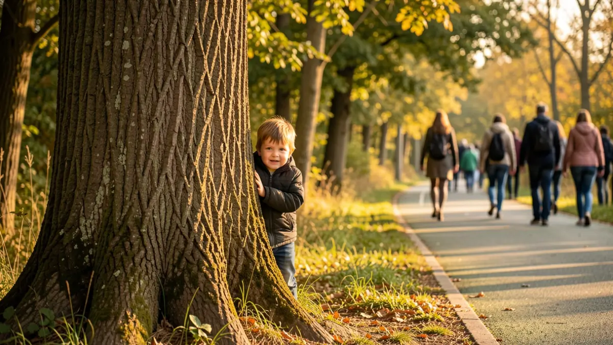 Imagen de un niño encontrado sano y salvo en un sendero natural.