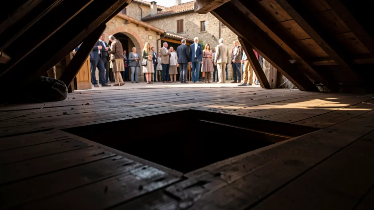 Generic image of a dark and dangerous attic opening.