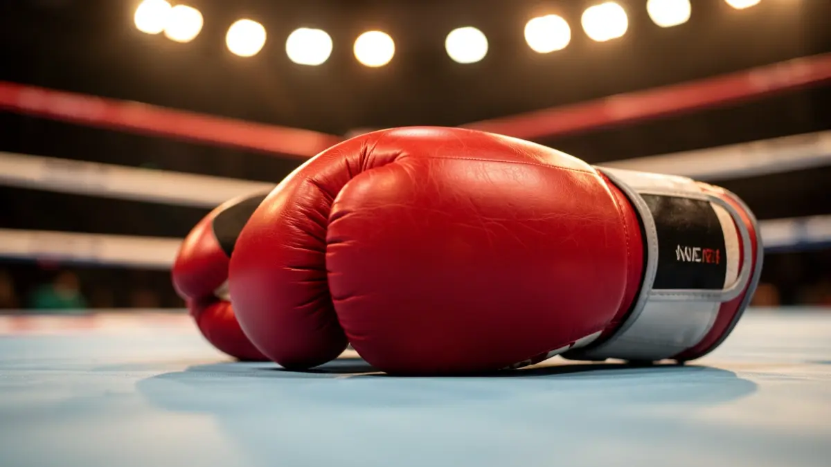 Imagen genérica de un guante de boxeo sobre el ring.