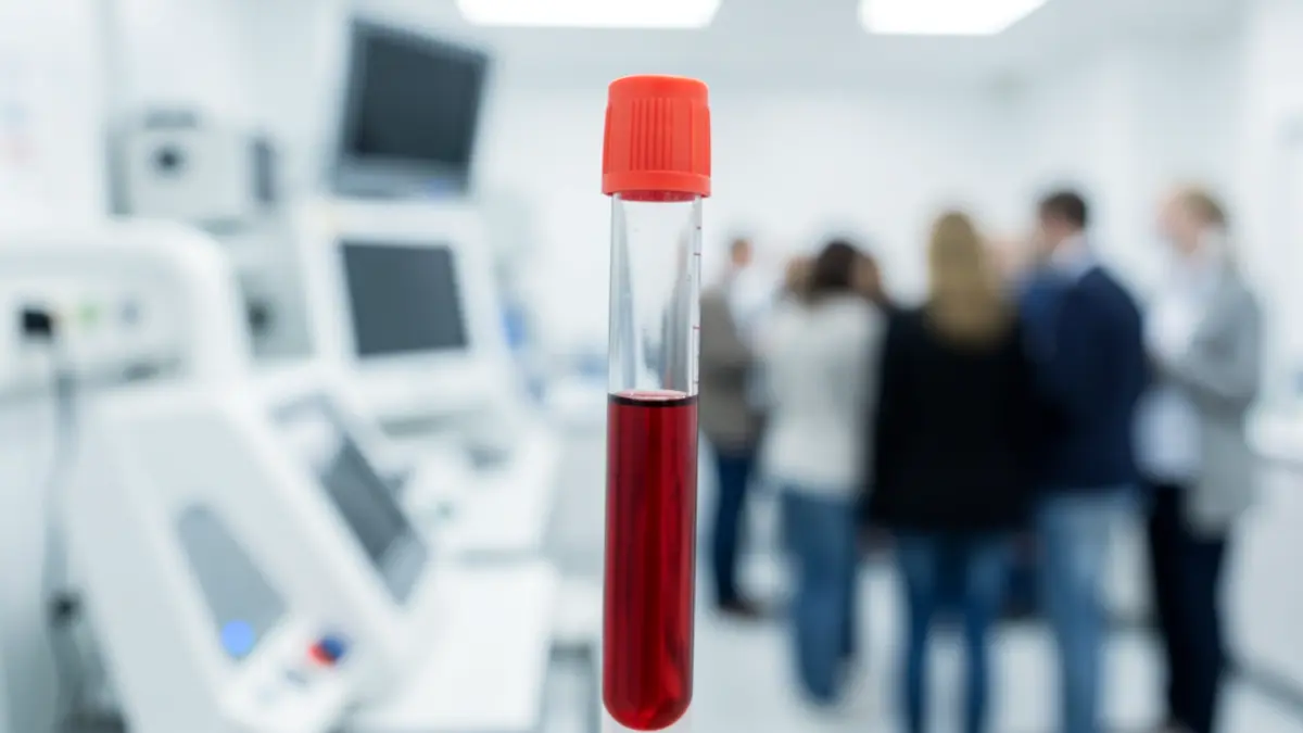 Imagen genérica de un tubo de análisis de sangre en un laboratorio.