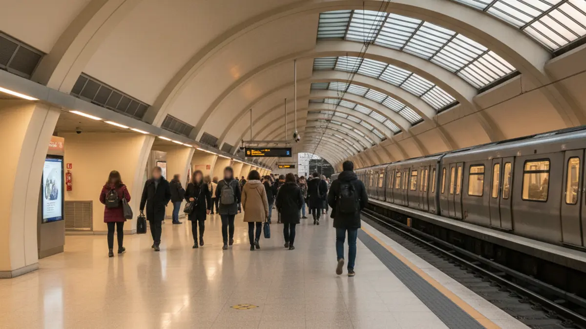Generic image of a modern, empty metro station.