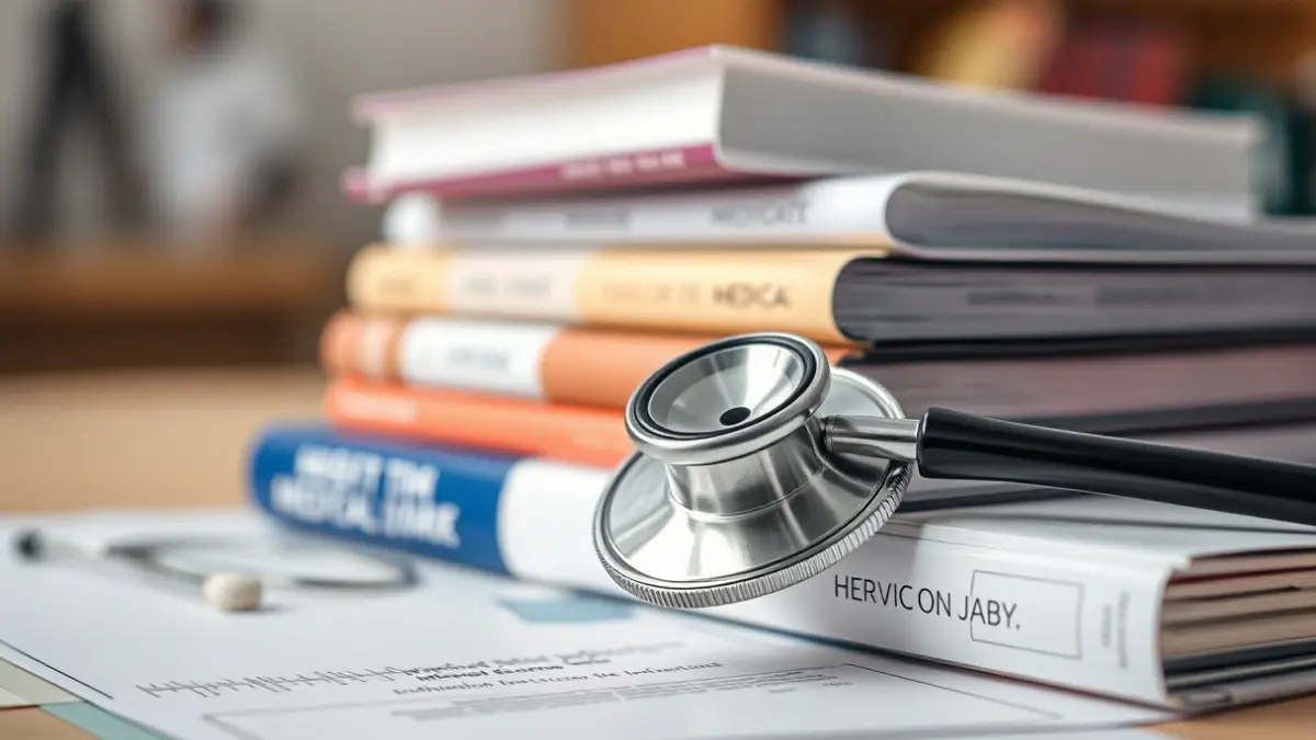 Generic image of a stethoscope on medical textbooks, symbolizing medical training.