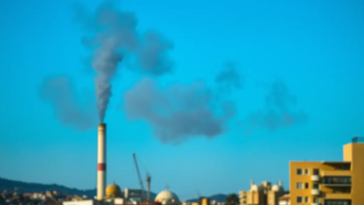 Imagen de una columna de humo sobre una zona industrial en Sevilla.