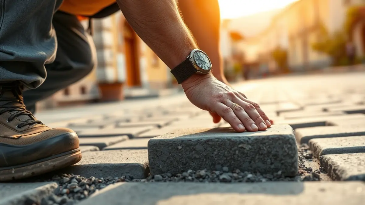 Generic image of paving works in a public space.