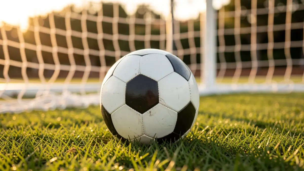 Generic image of a soccer ball on grass.
